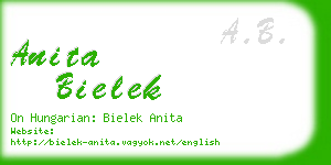 anita bielek business card